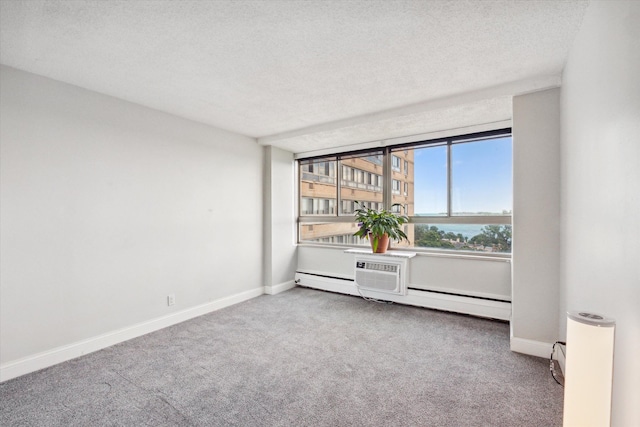 unfurnished room with carpet flooring and a textured ceiling