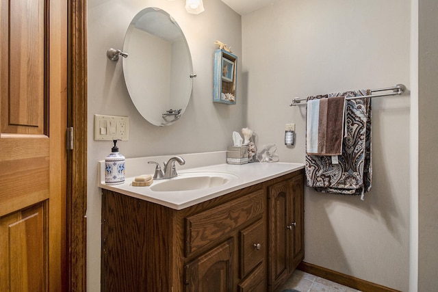 5925 Jagger Rd, Ludington, MI 49431 - bathroom featuring vanity and tile patterned floors
