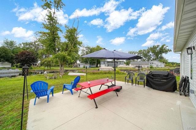 view of patio / terrace with area for grilling