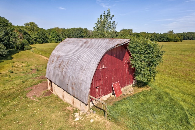 3150 Swaffer Rd, Millington, MI 48746 - view of barn with a yard and a forest view