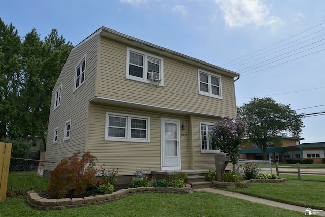 view of front of house with a front yard