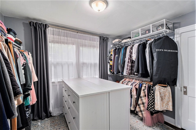 view of walk in closet