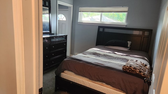 bedroom with carpet