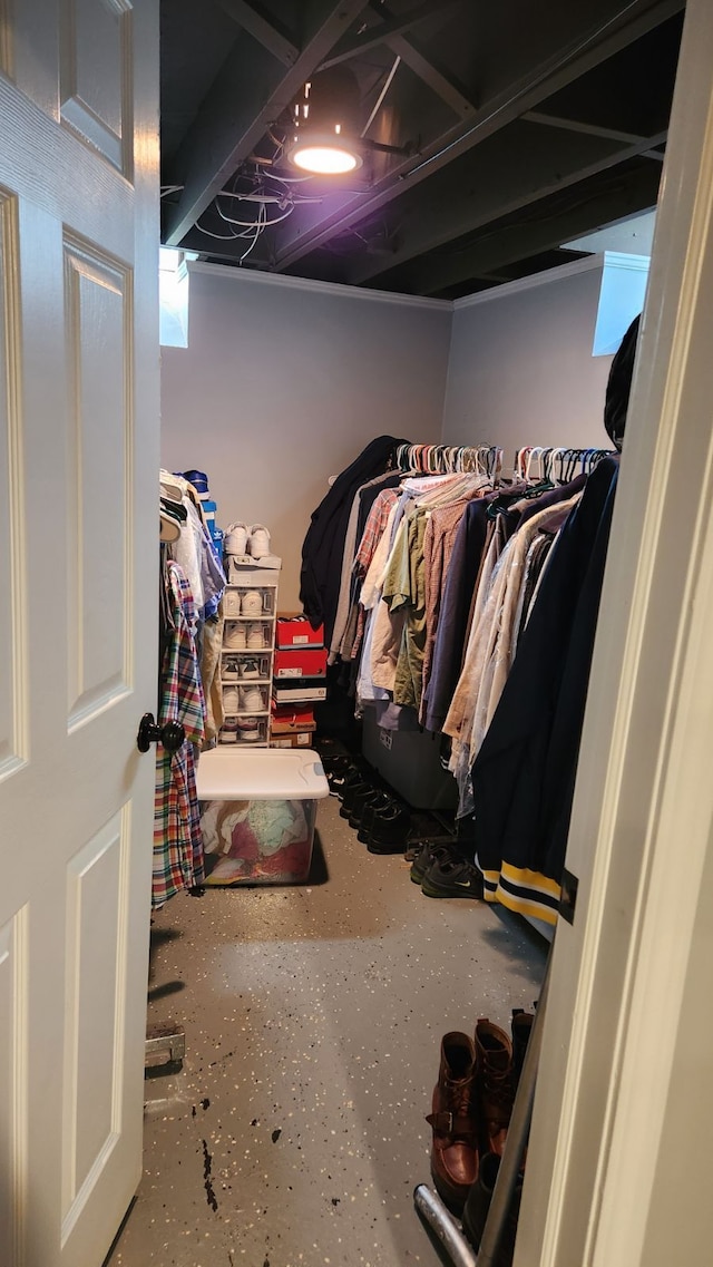 view of walk in closet