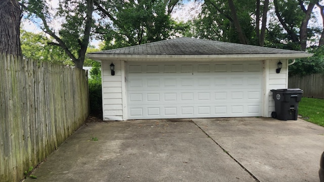 view of garage