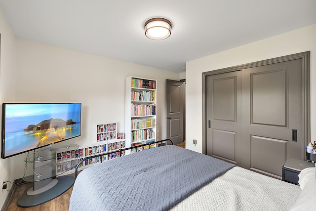 bedroom featuring wood-type flooring