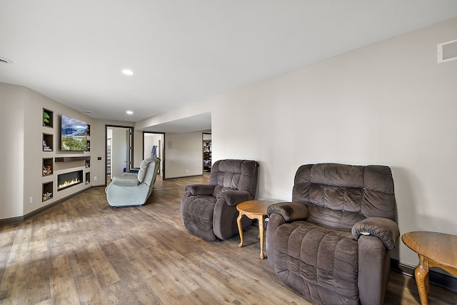 living room featuring wood-type flooring