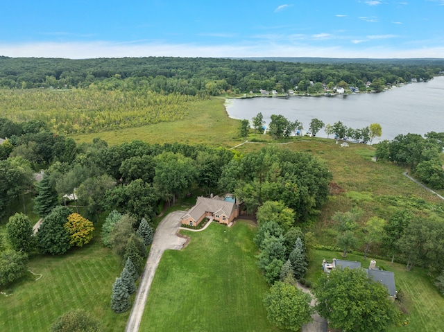 12120 Shaffer Rd, Davisburg, MI 48350 - aerial overview of property's location featuring a heavily wooded area and a large body of water