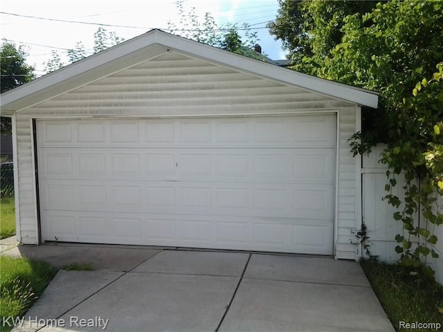 view of garage