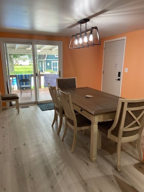 dining area featuring light hardwood / wood-style floors