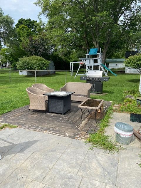 view of patio with outdoor lounge area and a deck