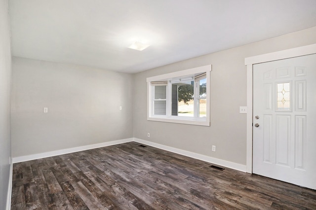 entrance foyer with dark wood-type flooring