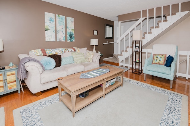 living room featuring hardwood / wood-style flooring