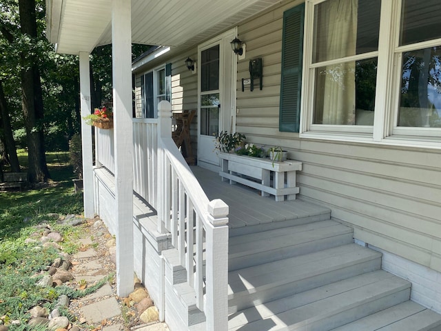 wooden deck featuring a porch