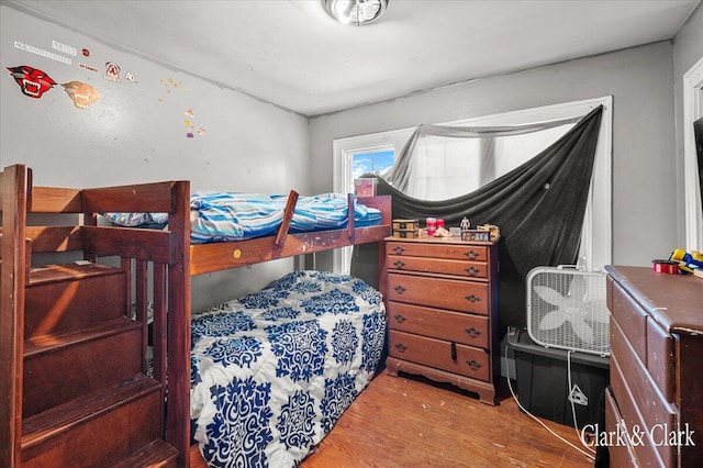 bedroom featuring light wood-type flooring