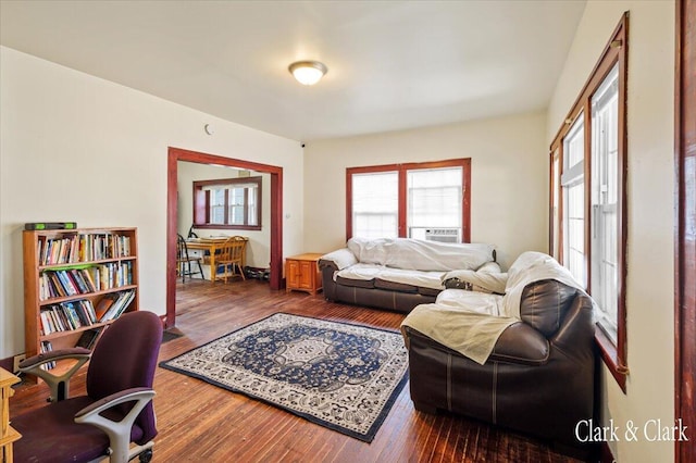 living room featuring hardwood / wood-style floors