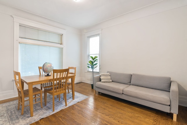 dining area featuring wood-type flooring