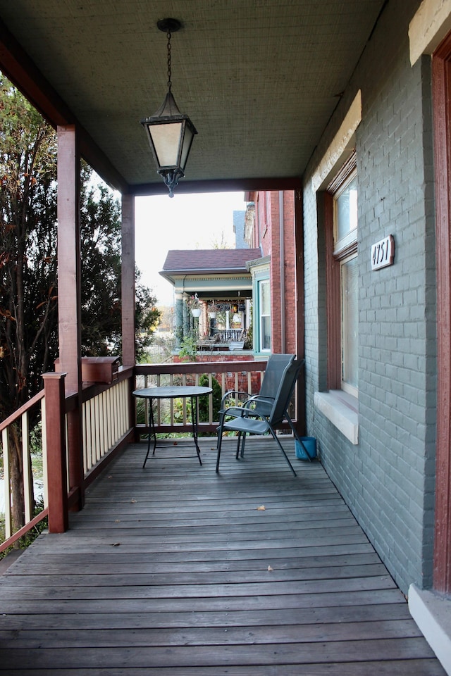 deck with covered porch