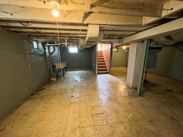 view of basement