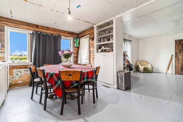 dining space featuring light hardwood / wood-style flooring and a healthy amount of sunlight