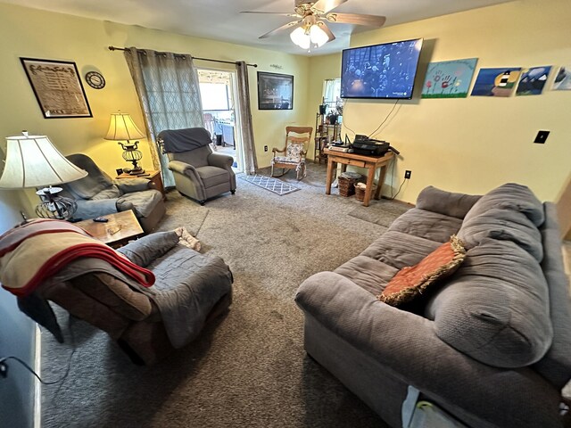 2717 N Sherman Rd, Ludington, MI 49431 - living room with ceiling fan and carpet flooring