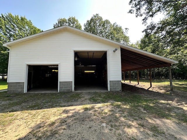 view of garage