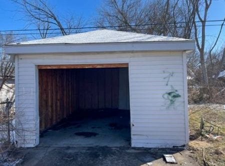 view of garage