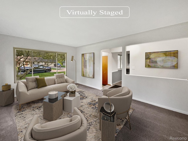 53044 Ruann Dr, Shelby Twp, MI 48316 - carpeted living room with baseboards