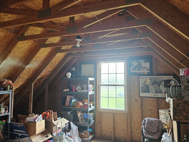 view of unfinished attic