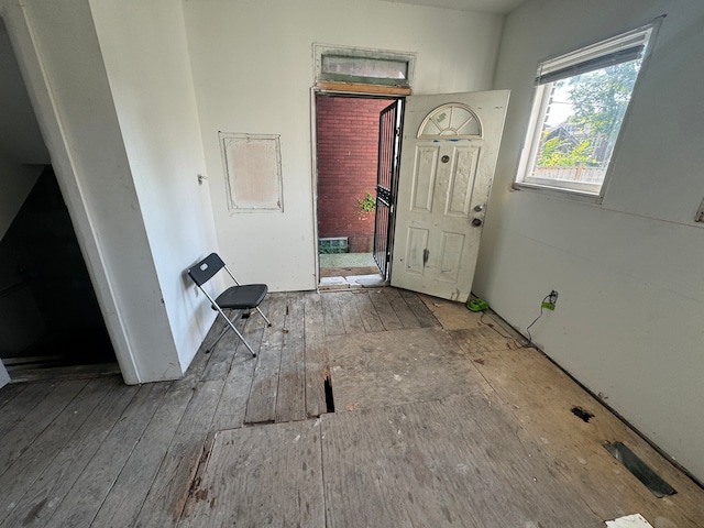 foyer with light hardwood / wood-style flooring