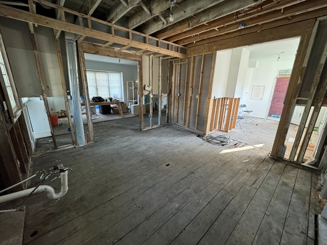 misc room with dark hardwood / wood-style floors