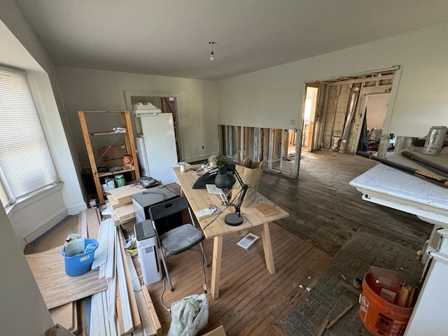 office featuring plenty of natural light and wood-type flooring