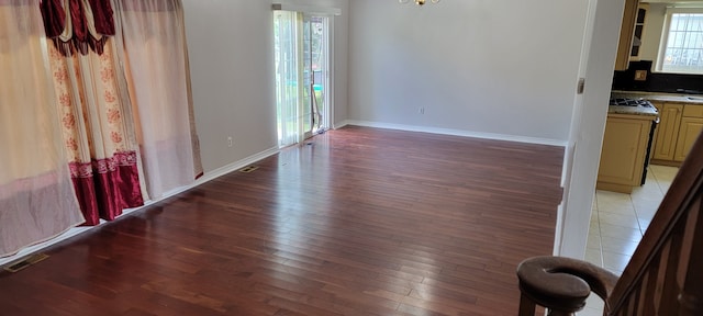 interior space with hardwood / wood-style floors