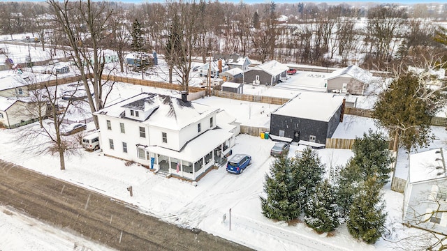 view of snowy aerial view