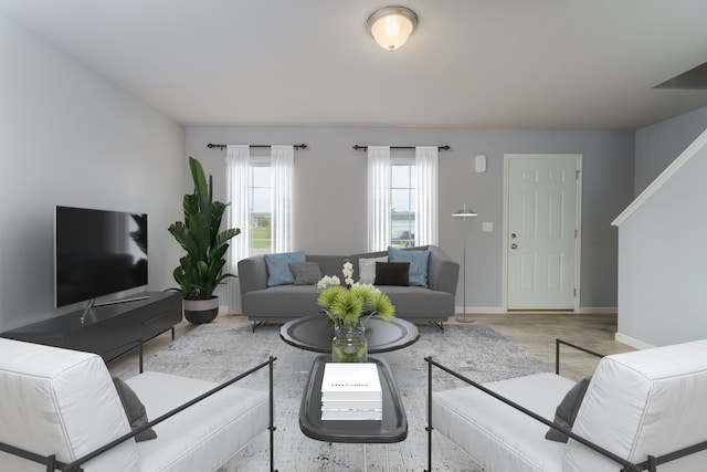 living room featuring hardwood / wood-style floors