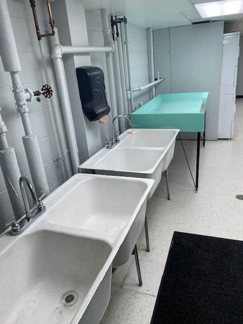 clothes washing area with sink