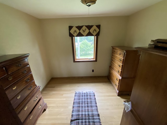 bedroom featuring light hardwood / wood-style floors