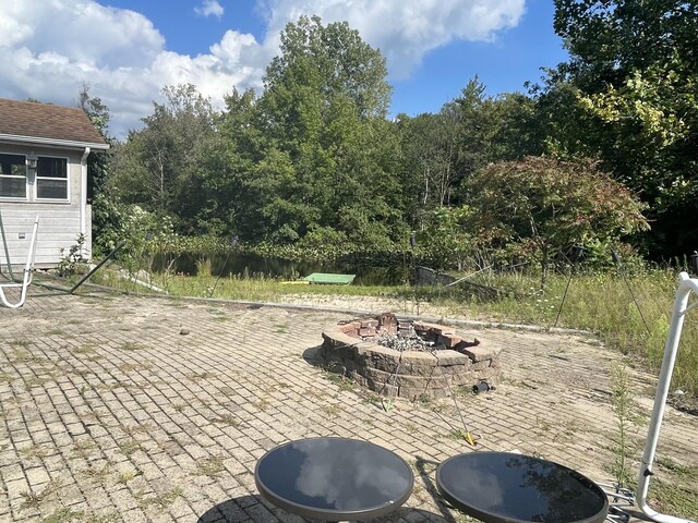 5419 N Watervliet Rd, Watervliet, MI 49098 - view of patio with a fire pit