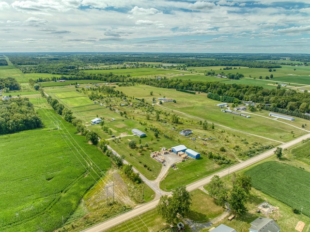 bird's eye view with a rural view