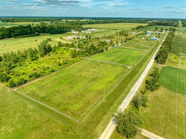 drone / aerial view with a rural view