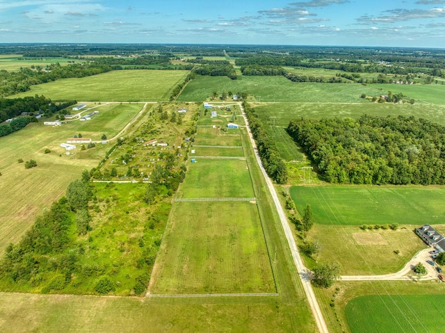 aerial view with a rural view