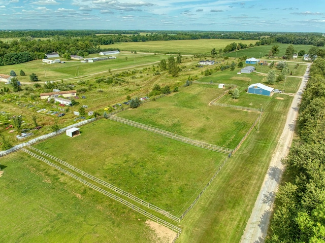 aerial view featuring a rural view