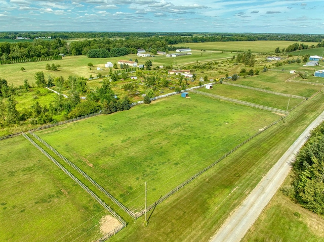 drone / aerial view with a rural view