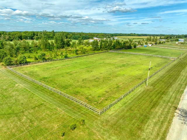 aerial view featuring a rural view