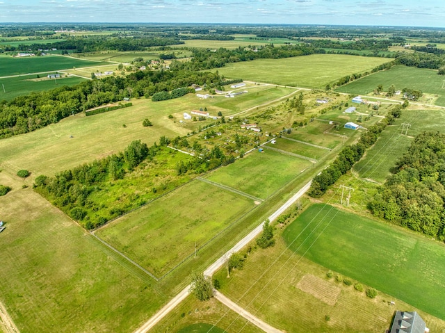 bird's eye view with a rural view