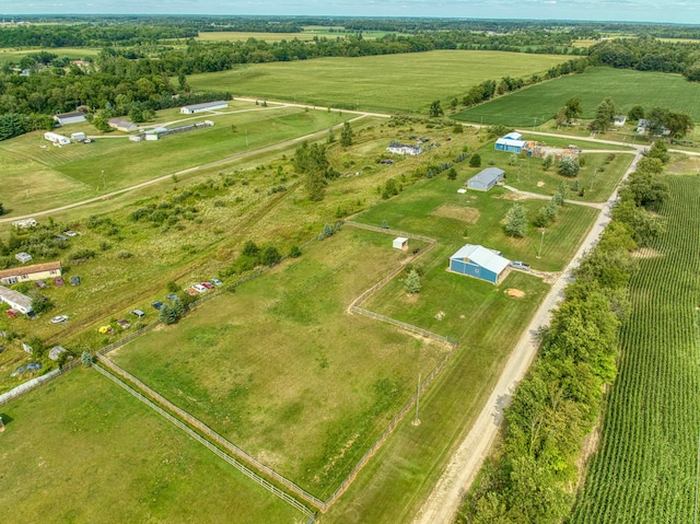 aerial view with a rural view