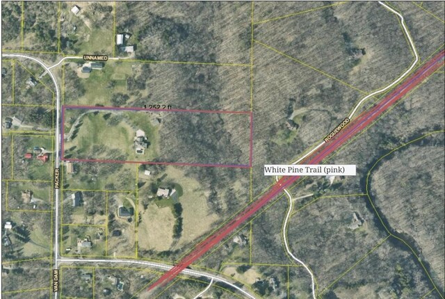 7300 Packer Dr NE, Belmont, MI 49306 - aerial view of property's location with property boundaries highlighted
