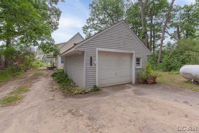 view of garage