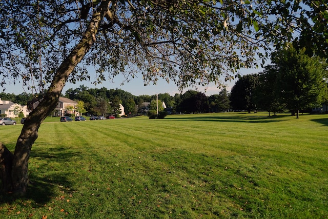 view of home's community with a lawn