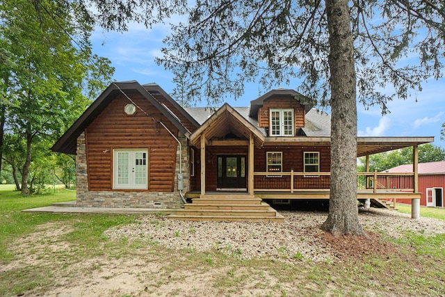 view of front of house with french doors